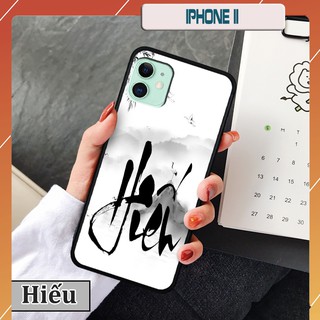 Ốp lưng kính 3D iPhone 11 in chữ thư pháp ý nghĩa