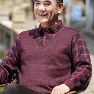 [Hàng đặt]Áo len dài tay cổ sơ mi lót lông