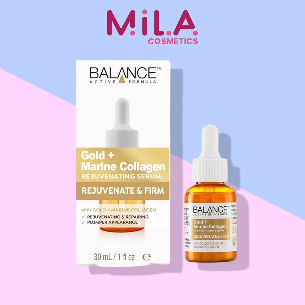 Serum Balance Active Formula Gold + Marine Collagen Rejuvenating 30ml, Trẻ Hóa, Sáng Da, Căng Bóng