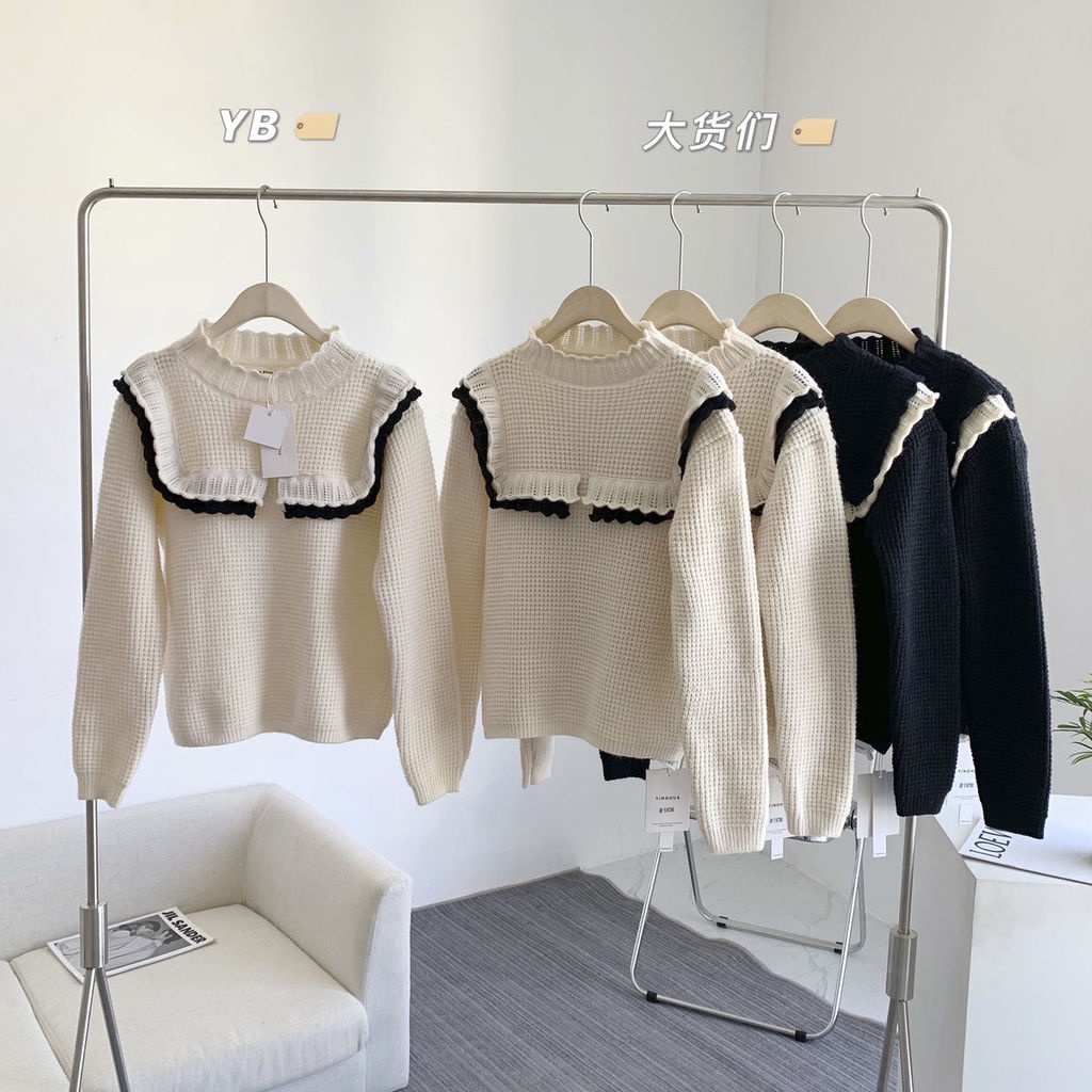 Áo sweater Pure Cube dệt kim dáng rộng kiểu Hàn Quốc thời trang thu đông cho nữ