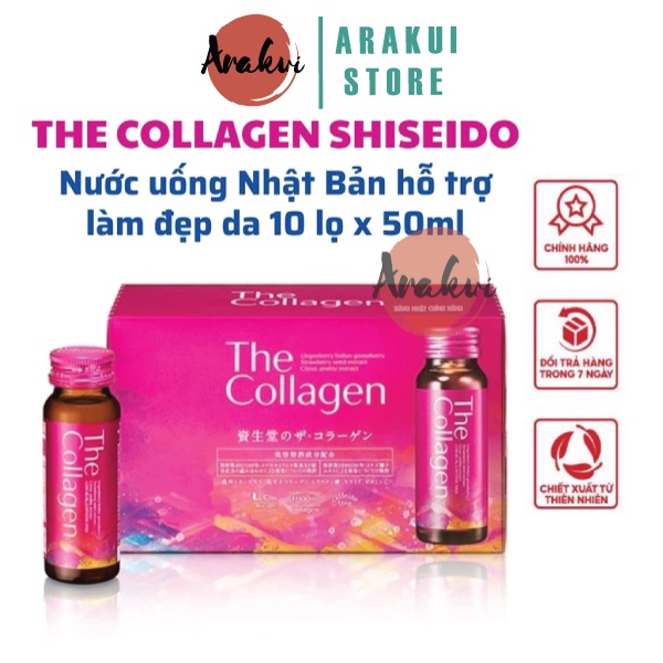 Nước uống The Collagen Shiseido Nhật Bản hỗ trợ làm đẹp da 10 lọ x 50ml