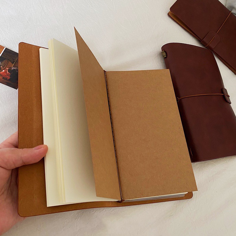 Sổ Tay Khổ A6 Bìa Rời Phong Cách Cổ Điển Độc Đáo DIY