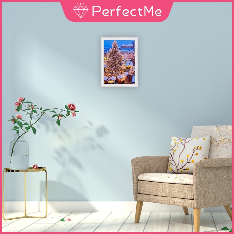 Bộ tranh đính đá 5d họa tiết phong cảnh giáng sinh độc đáo 2 kích thước tùy chọn