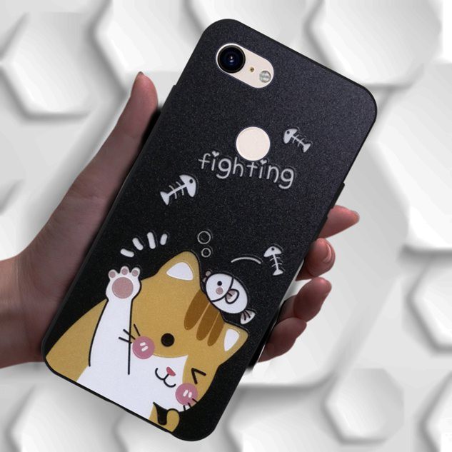 Ốp điện thoại silicone hình mèo cho điện thoại Google Pixel 2 3 XL