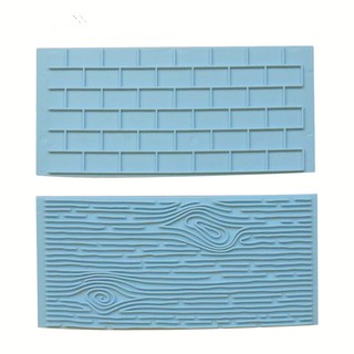 Set 2 khuôn trang trí bánh họa tiết vân gỗ diy tiện dụng