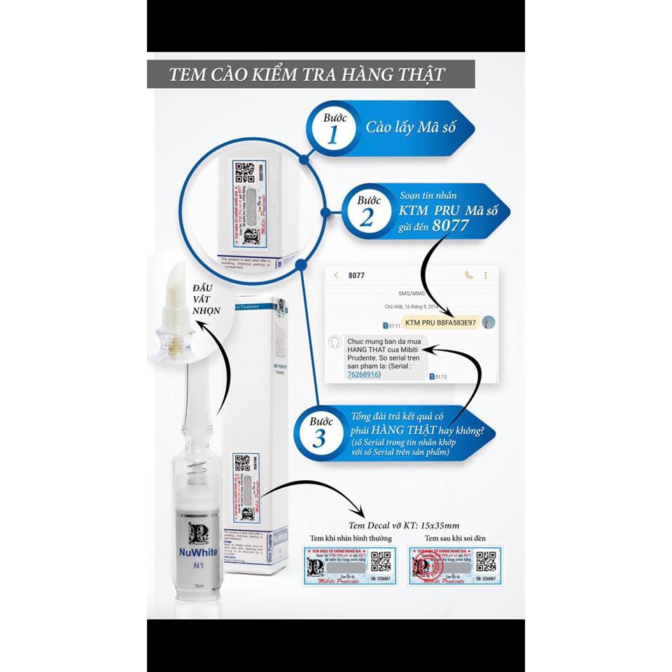 Kem làm hồng nhũ hoa Nuwhite N1 Mibiti Prudente 5 ml (IB NGAY ĐỂ NHẬN QUÀ ƯU ĐÃI)