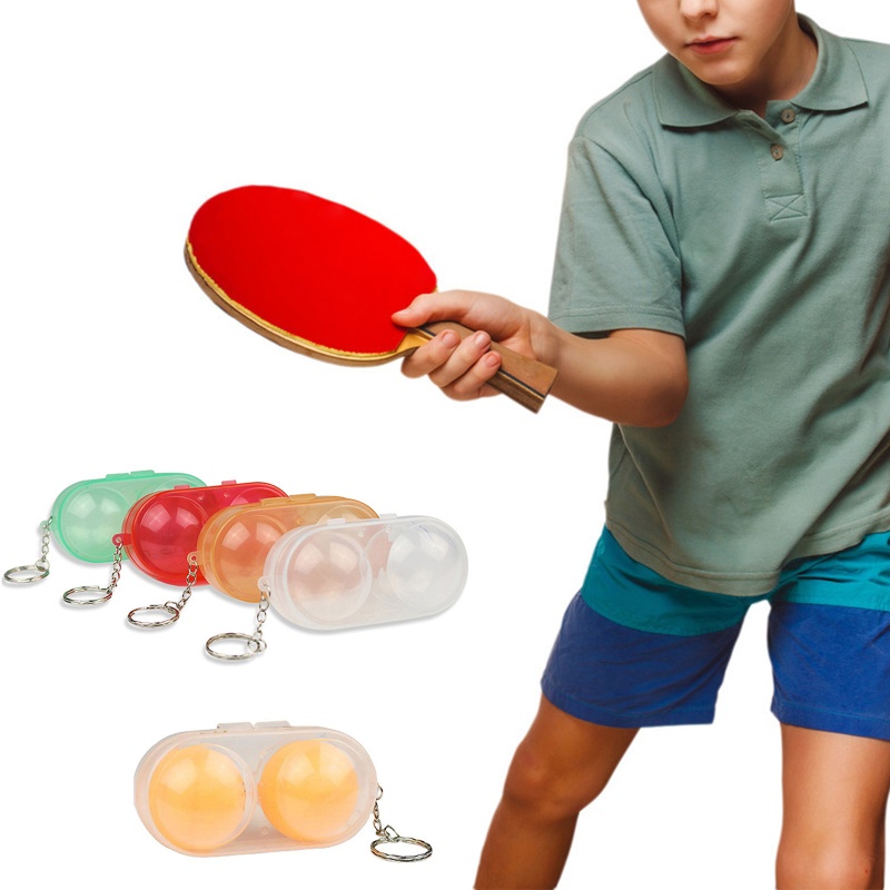Hộp Nhựa Đựng 2 Quả Bóng Bàn Kèm Dây Xích Chuyên Dụng Chơi Bóng Bàn