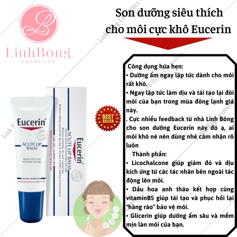 SON DƯỠNG EUCERIN DÀNH CHO MÔI CỰC KHÔ 10ML