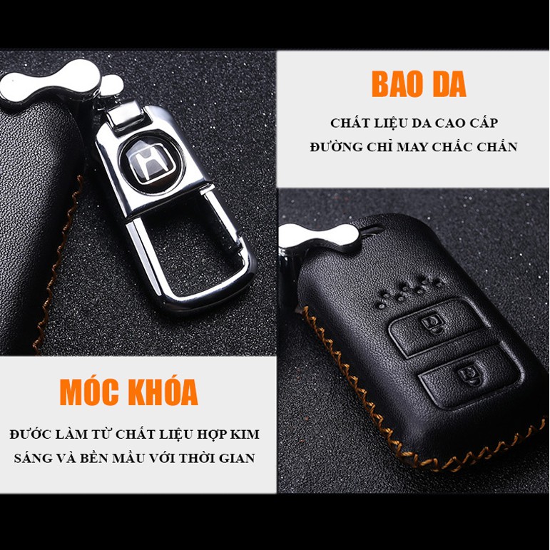 [Freeship đơn 250k] Móc treo chìa khóa, Bao da chìa khóa ô tô Honda 3 nút cao cấp mới nhất 2019