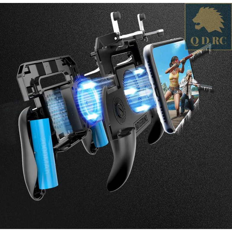 Tay cầm chơi game SR Mobile PUBG, Liên quân quạt tản nhiệt kiêm Pin sạc dự phòng dung lượng 2000mAh N00075 Quadvic.com