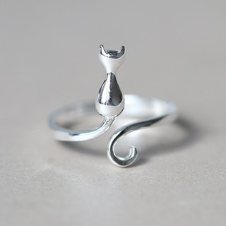 Aifei Jewellery Women Ring Cute Cat 925 Sterling Silver R1170