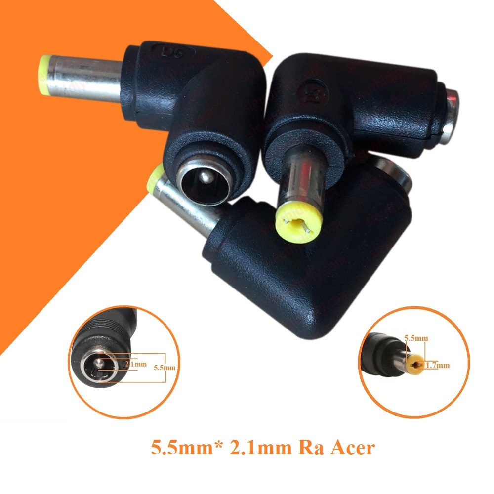 Đầu đổi Laptop 5.5mm* 2.5mm Ra Acer 5.5mmx1.7mm