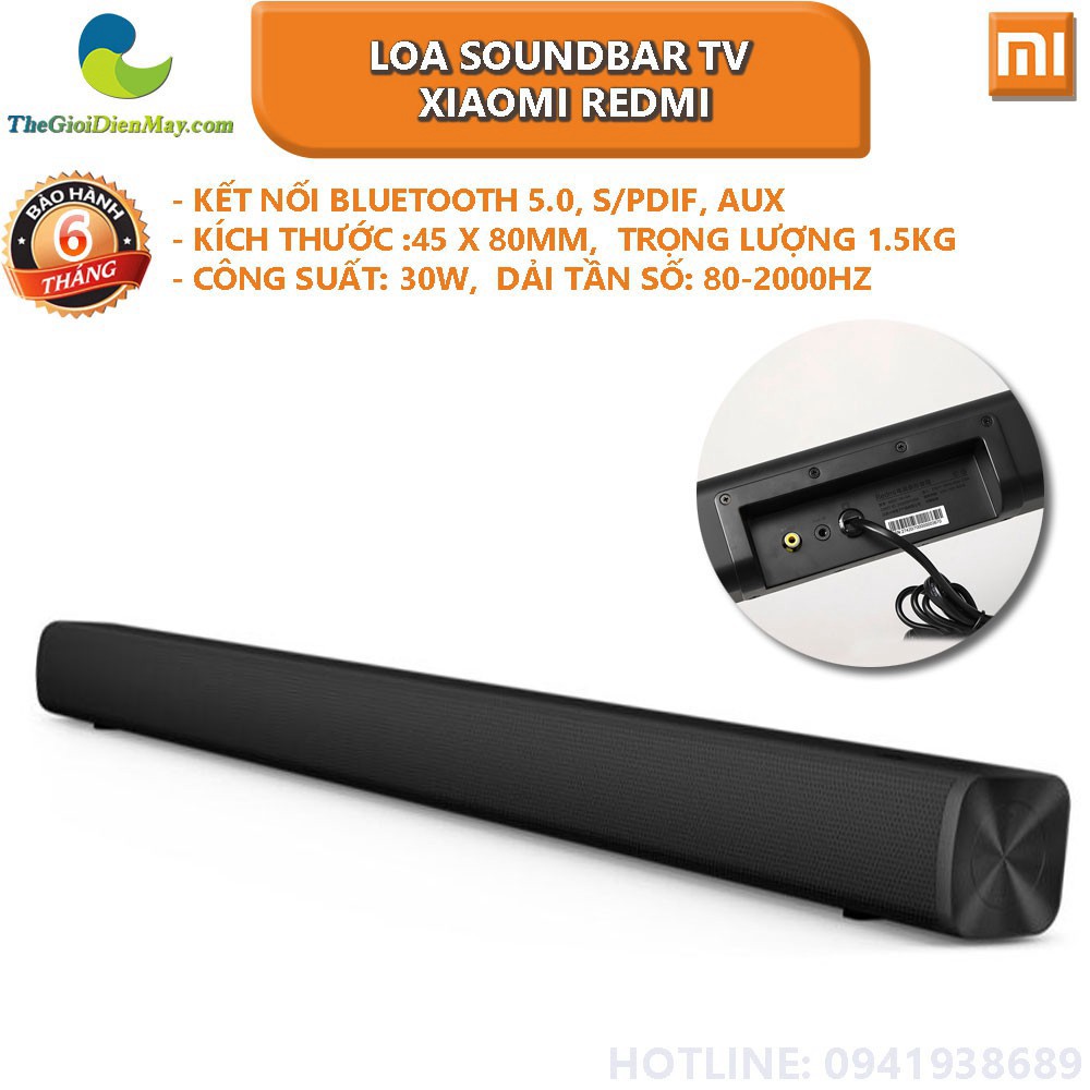 [SIÊU SALL ] Loa soundbar TV Xiaomi Redmi hỗ trợ Bluetooth 5.0, S/PDIF, AUX - Bảo hành 6 tháng - Shop Thế Giới Điện Máy 