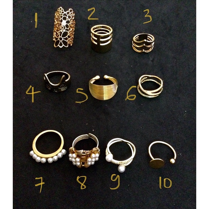 Nhẫn hợp kim màu vàng kiểu độc đáo