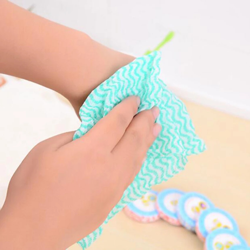 Bộ 5 cái khăn lau dạng nén bằng vải không dệt mềm mại dùng 1 lần cho du lịch