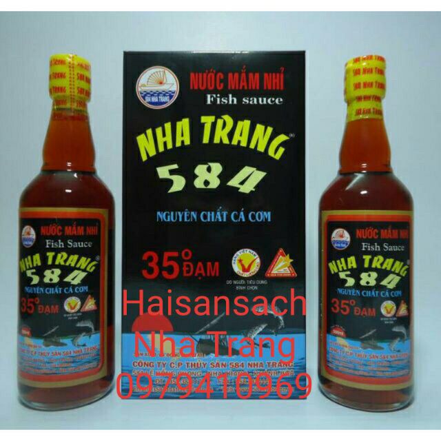 2 chai (500ml/chai) Nước mắm nhỉ 584 Nha Trang - Nước mắm truyền thống 35 độ đạm