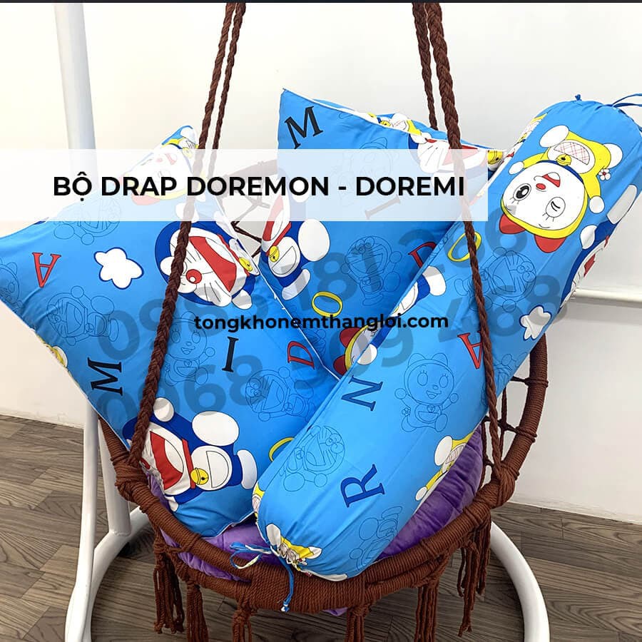 [Ảnh Thật] Doremon vs Doremi - Bộ Drap Cotton 4 món Thắng Lợi Chính Hãng