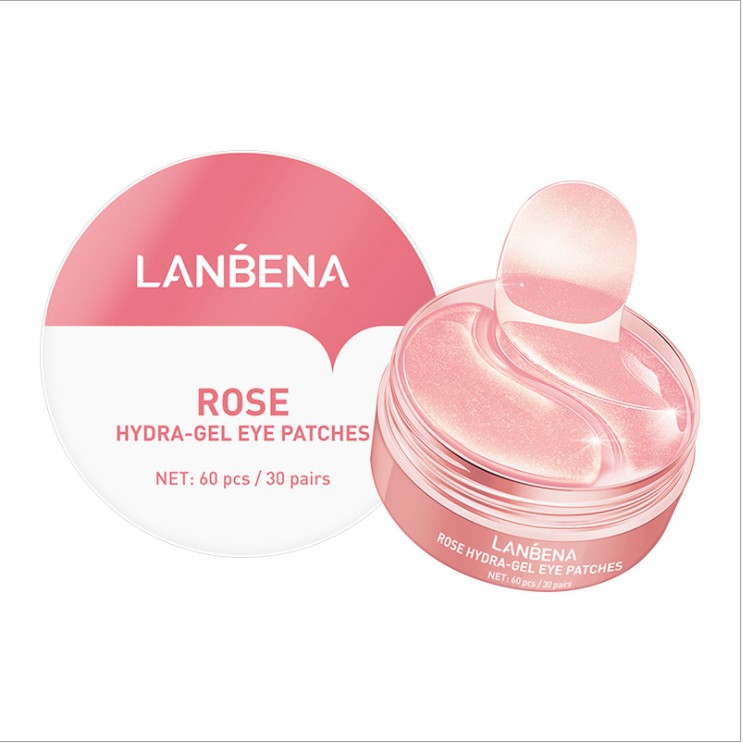 Set 60 mặt nạ LANBENA 5378 collagen hoa hồng chống nếp nhăn cho mắt