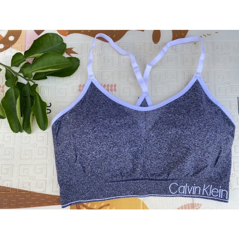 Áo tập Sport Bra Calvin Klein grey size L chính hãng