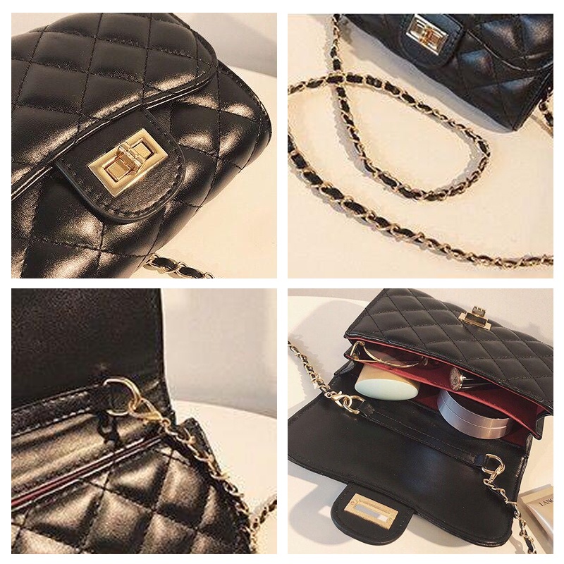 Túi đeo chéo mini dây chuỗi xích thời trang dành cho nữ