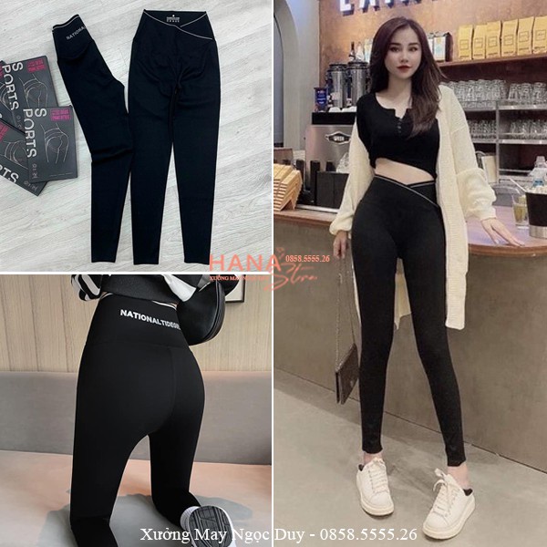 QUẦN LEGGING NỮ GEN BỤNG CẠP CHÉO THỂ THAO SIÊU HOT | BigBuy360 - bigbuy360.vn