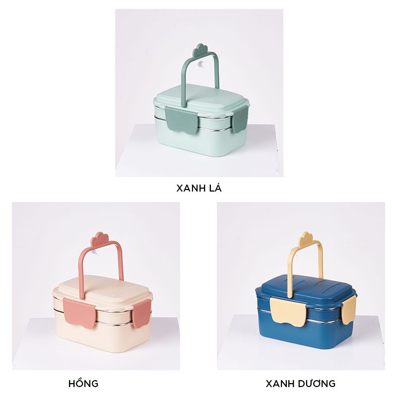 Hộp đựng cơm văn phòng 2 tầng 3 ngăn nhẹ nhàng chắc chắn an toàn cao cấp AD25[sale9] | BigBuy360 - bigbuy360.vn