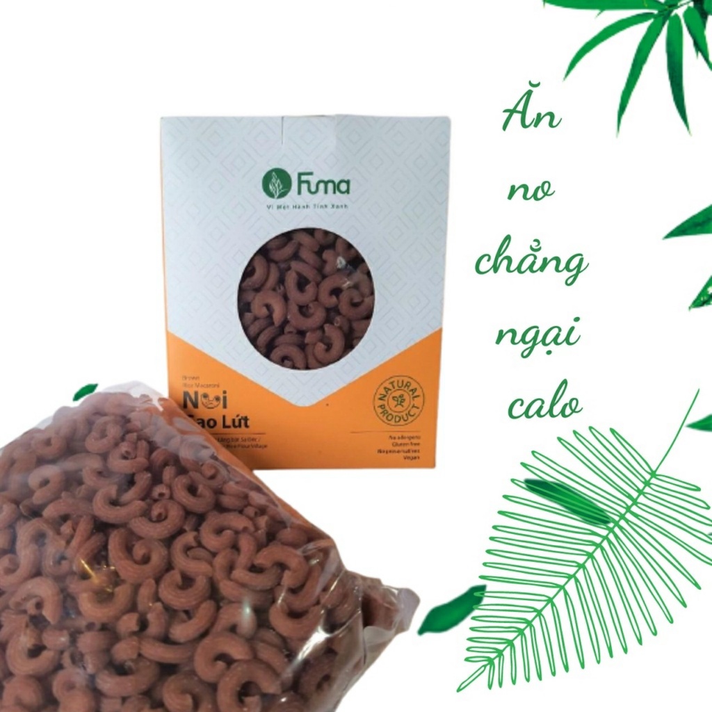 Nui gạo lứt FUMA cao cấp 500g ăn eatclean, ăn kiêng, ăn chay, hỗ trợ giảm cân