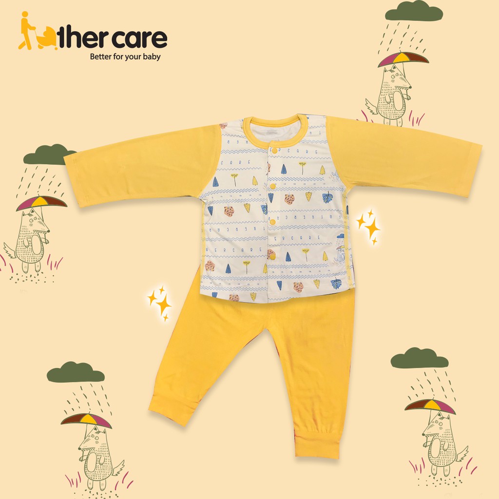 [Mã LT50 giảm 50k đơn 250k] Bộ Quần Áo sơ sinh DT FatherCare Cài Giữa - Họa Tiết Cáo HT Trơn FC775