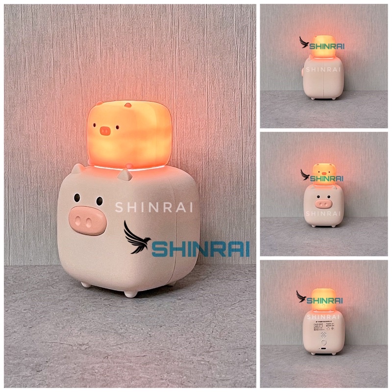 Đèn Ngủ , Đồng Hồ Báo Thức Thông Minh Hình Chú Heo Con Ilutano Siêu Đáng Yêu