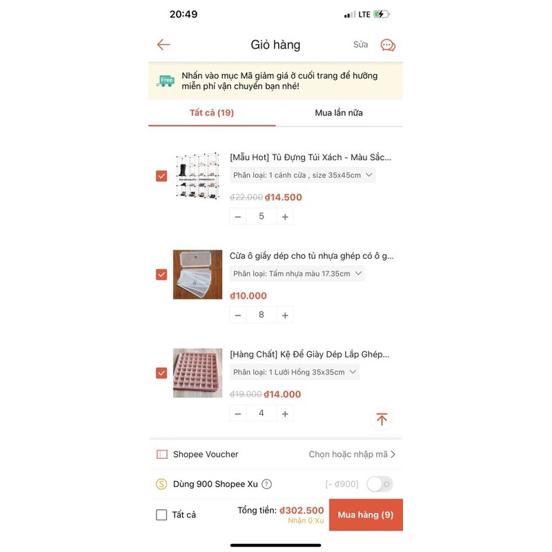 combo khách đặt như hình