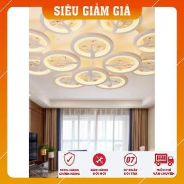 Đèn Ốp Trần - Đèn LED Ốp Trần - Đèn Mâm Ốp Decor 12 Hoa Pha Lê NT031 -3 Chế Độ Ánh Sáng - Điều Khiển Từ Xa