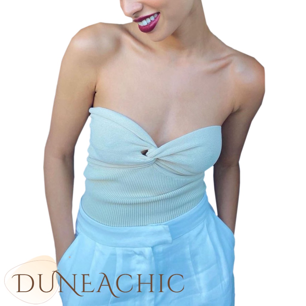 DUNEA Áo ống màu đơn giản quyến rũ cho nữ