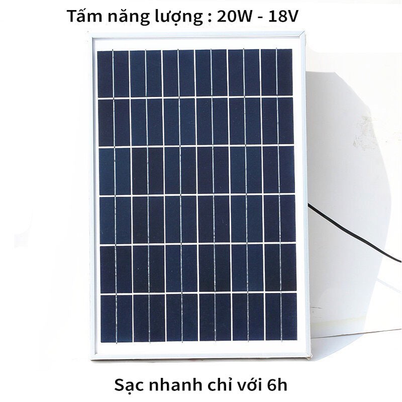 Quạt năng lượng mặt trời Solar Jindian JD-S198 điện tích điện sử dụng 8-10 giờ, sạc bằng năng lượng mặt trời