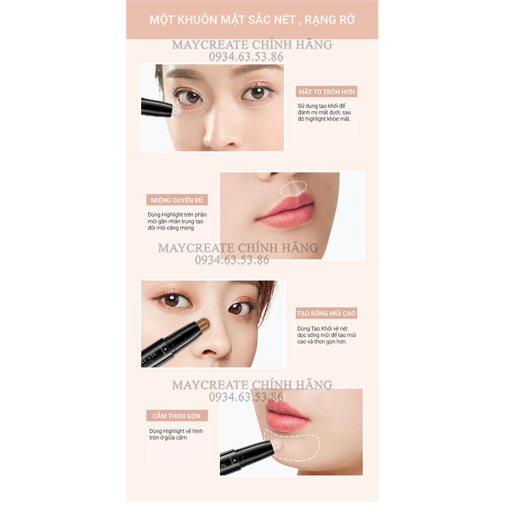 Bút Tạo Khối Makeup Che Khuyết Điểm Maycreate Hàng Nội Địa Trung.