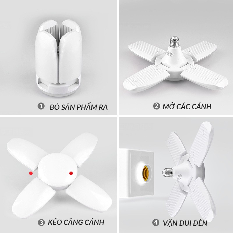 Bóng đèn, Bóng đèn LED hình cánh quạt siêu sáng 60W - Tiết kiệm điện năng 60W - Giá rẻ nhất thị trường!