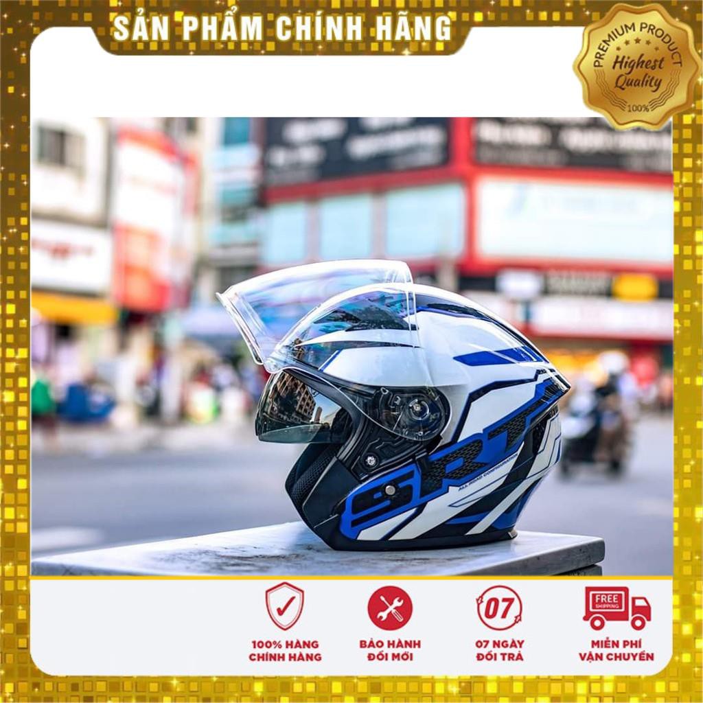 Nón 3/4 2 kính Yohe 878 SRT xanh - Kho đồ Phượt giá sỉ