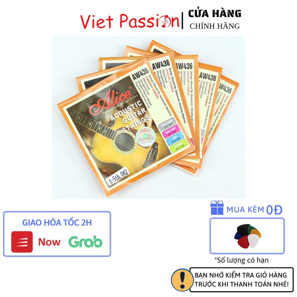 Dây lẻ guitar acoustic Alice A206,AW436 cho đàn guitar dây sắt chính hãng vietpassion