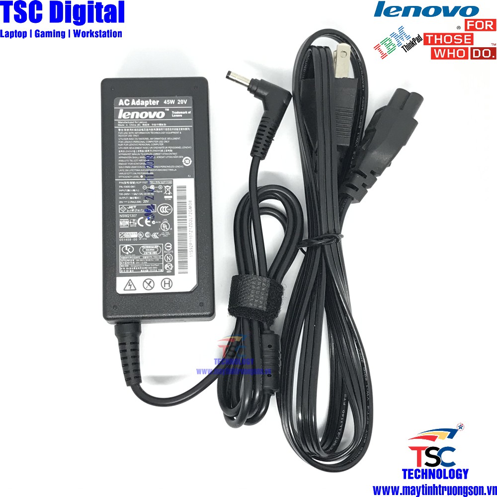 Sạc Laptop LENOVO 20V-3.25/2.25A Sạc Zin Cao Cấp Chân Cắm Nhỏ Có Khấc | Tặng Kèm Dây Nguồn