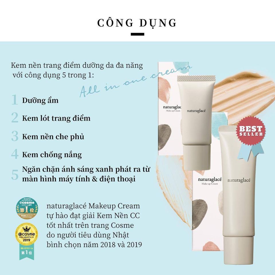 Kem nền dưỡng da đa năng hữu cơ naturaglacé make up cream size mini | BigBuy360 - bigbuy360.vn