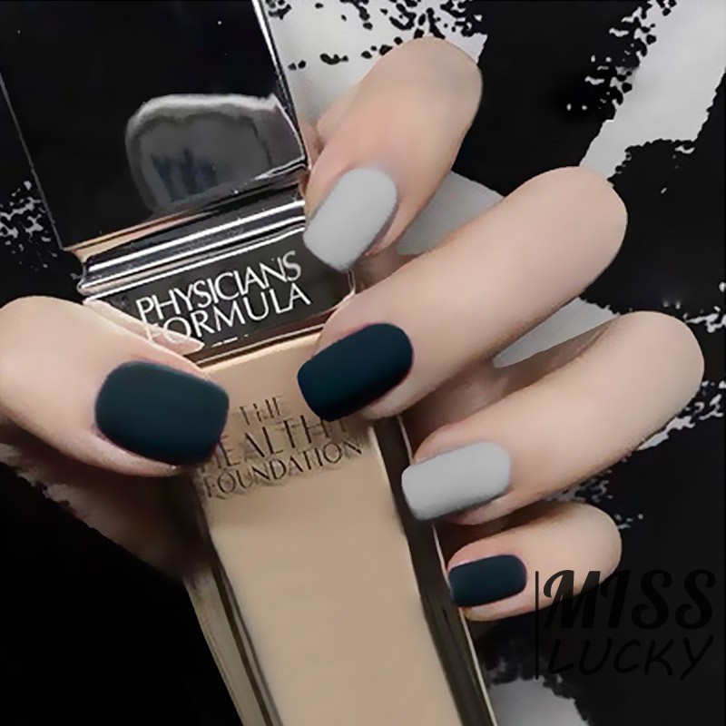 Bộ 24 móng tay giả màu trơn lì với nhiều kiểu màu tùy chọn