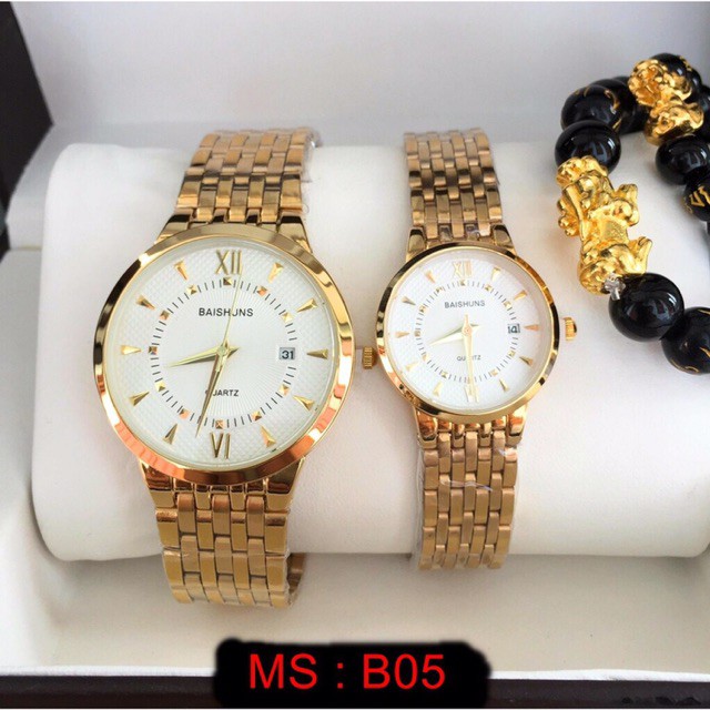 Đồng Hồ Nam Nữ Baishuns 544 Vàng Kim Cực Chất