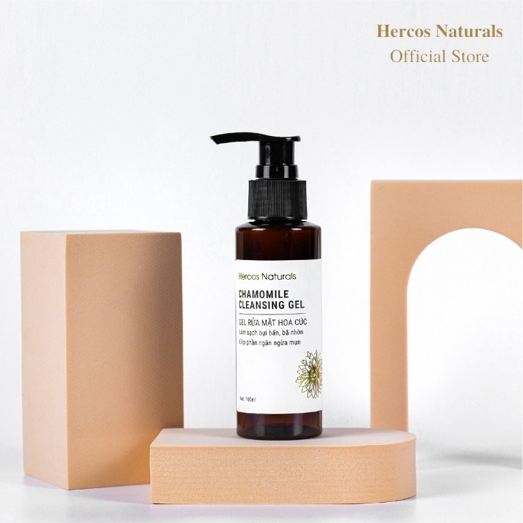 Gel Rửa Mặt Hoa Cúc Hercos Naturals làm sạch, ngăn ngừa mụn Chamomile Cleansing Gel 100ml | BigBuy360 - bigbuy360.vn
