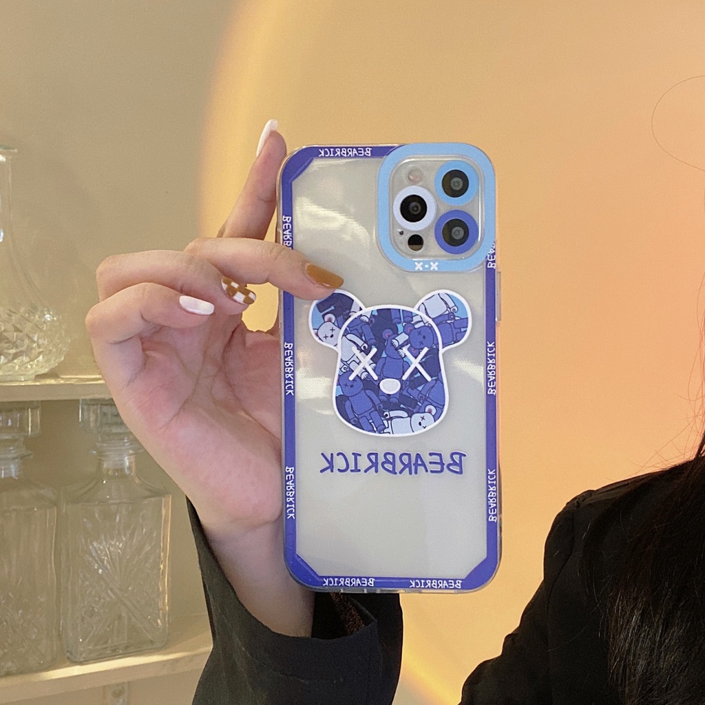 Ốp lưng iphone Bearbrick trong cạnh vuông các dòng 7plus/8/8plus/x/xr/xs/11/12/13/pro/max/plus/promax - Tomax Case
