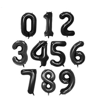Bong Bóng Nhôm 40 32 16 inch Hình Chữ Số Màu Đen Dùng Trang Trí Tiệc Sinh Nhật Cho Bé