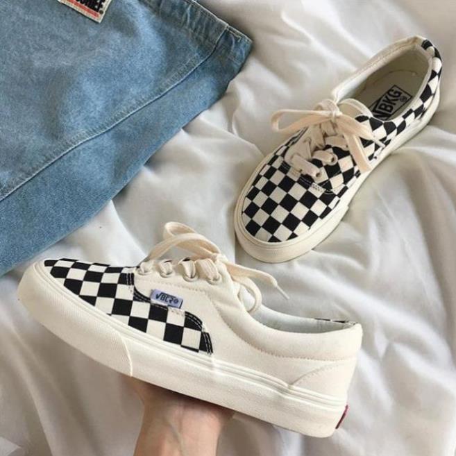 Giày sneaker Vans caro buộc dây Hot trend nam nữ, Giày thể thao Van caro dùng đi học,tập gym,chạy bộ