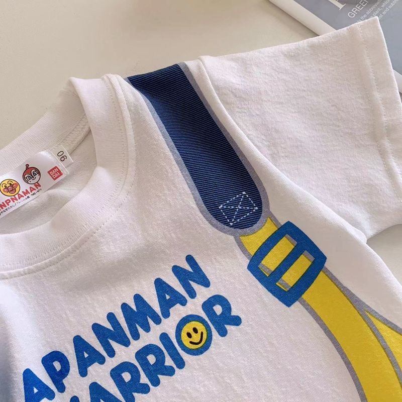 Áo Thun Cotton Tay Ngắn In Họa Tiết Anpanman Dễ Thương Dành Cho Bé Trai
