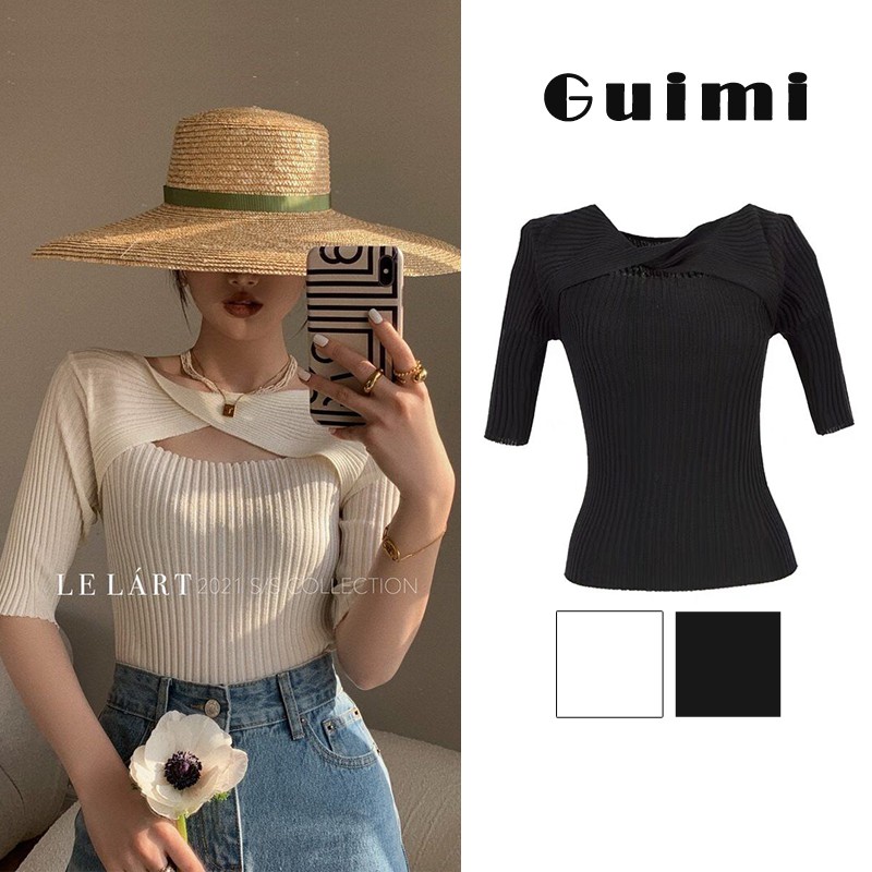 Áo croptop dệt kim tay ngắn màu sắc ngọt ngào phong cách Hàn Quốc cho nữ