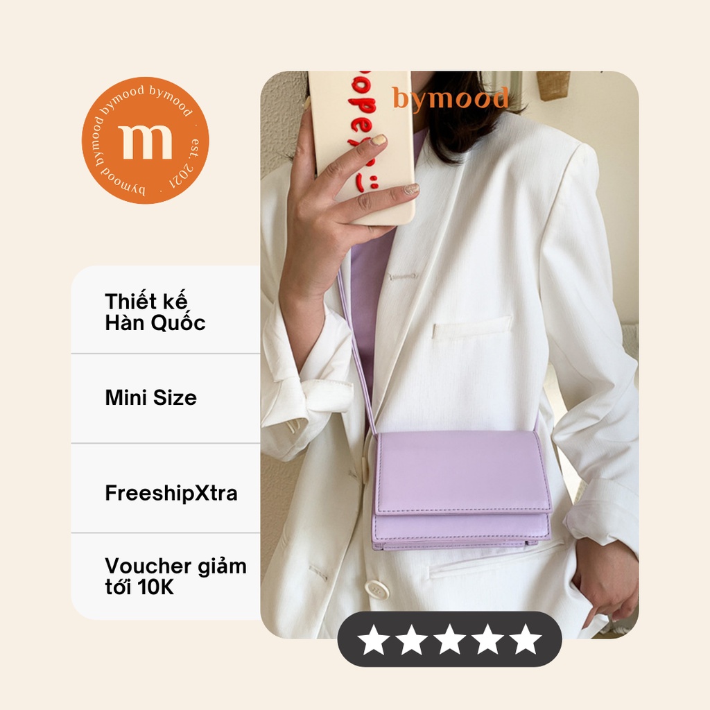 Túi xách nữ Bymood đeo chéo thời trang - form hộp mini & chất da mềm đẹp - phong cách Ulzzang Hàn Quốc