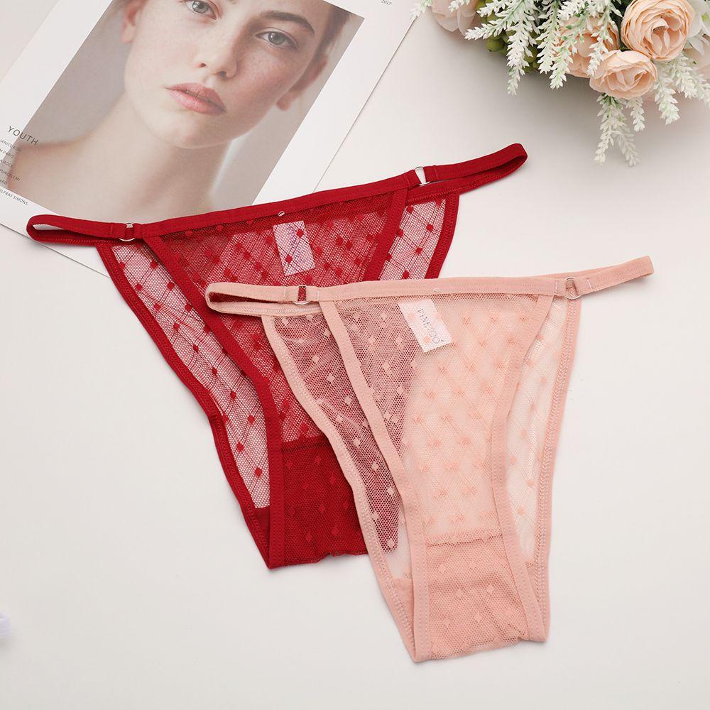 Quần lót lưới ren mềm trong suốt nhìn xuyên qua co giãn lưng thấp quyến rũ cho hẹn hò