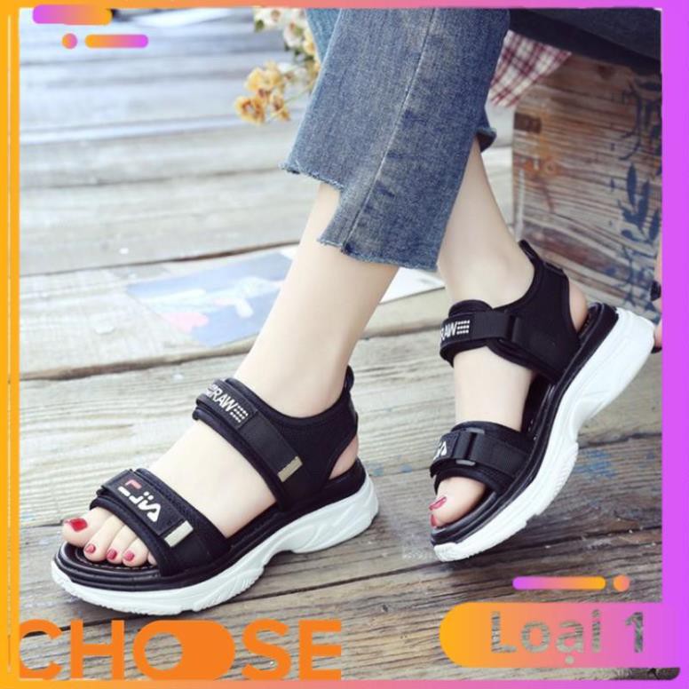 Giày Nữ Sandal hàn quốc Choose Dáng Thể Thao Quai Ngang Dán Tăng Chiều Cao Đế Cao Su⚡G15K4